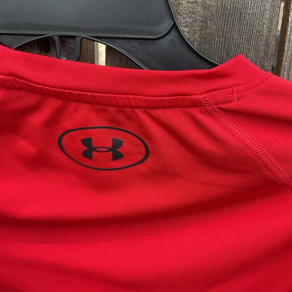 Under Armour Mens Red Long Sleeve Heat Gear Sz Small - Picture 5 of 5